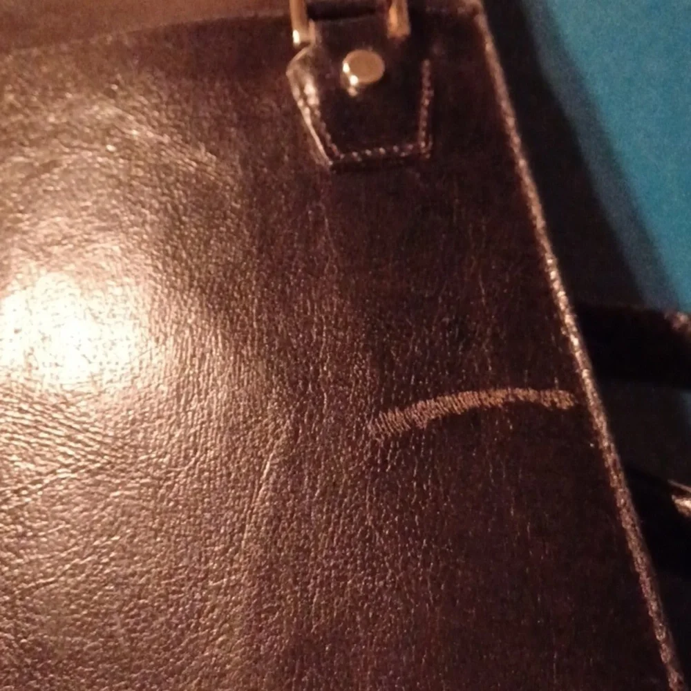 Wilsons Pelle Studio Genuine Leather Briefcase Black Vintage Hipster